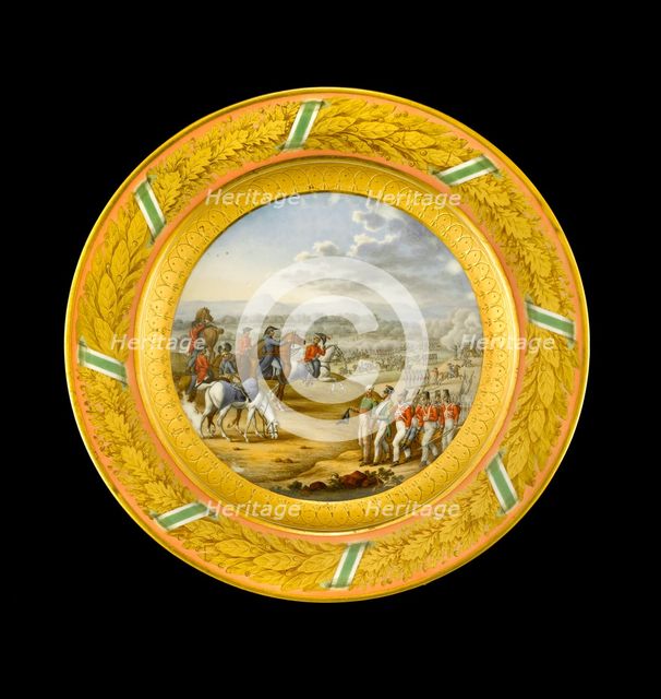 Dessert plate depicting the Battle of Fuentes d'Onoro, 1811 (1818). Artist: Unknown.