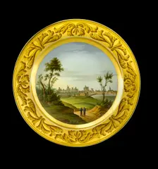 Dessert plate depicting the Battlefield of Badajoz, Spain, 1810s. Artist: AJ Photographics