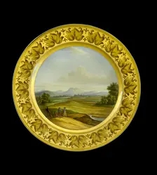 Dessert plate depicting the Battlefield of Talavera, Spain, 1810s. Artist: AJ Photographics