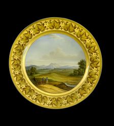 Dessert plate depicting the Battlefield of Talavera, Spain, 1810s. Artist: AJ Photographics