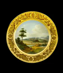 Dessert plate depicting the battlefield of Vimeiro, Portugal, 1810s. Artist: AJ Photographics