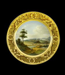 Dessert plate depicting the battlefield of Vimeiro, Portugal, 1810s. Artist: AJ Photographics