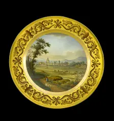 Dessert plate depicting the battlefield of Vitoria, Spain, 1810s. Artist: AJ Photographics