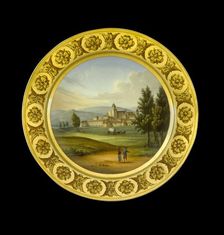 Dessert plate depicting the battlefield of Vitoria, Spain, 1810s. Artist: AJ Photographics