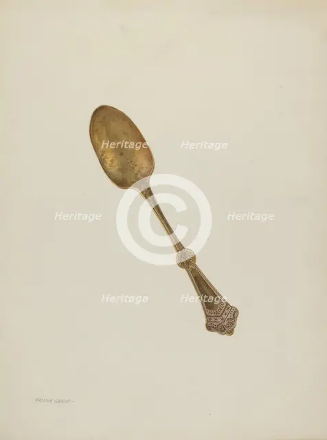 Dessert Spoon, c. 1940. Creator: Frank M Keane.