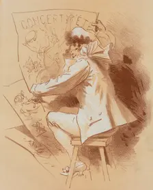 Dessin original pour la couverture des Maîtres de l'Affiche., c1896. Creator: Jules Cheret
