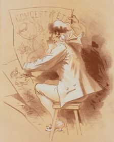 Dessin original pour la couverture des Maîtres de l'Affiche., c1896. Creator: Jules Cheret