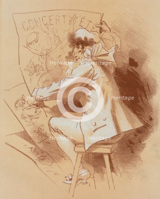 Dessin original pour la couverture des Maîtres de l'Affiche., c1896. Creator: Jules Cheret.