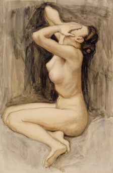 Despair, study for the "By the River of Tuonela", Jusélius Mausoleum, 1903. Creator: Akseli Gallen-Kallela