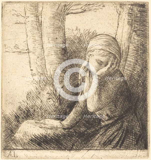 Desperate Young Girl (La jeune desesperee). Creator: Alphonse Legros.