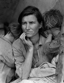 Destitute pea pickers in California, mother of seven children, Nipomo, California, 1936. Creator: Dorothea Lange