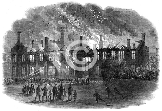 Destruction by fire of the western wing of Queen's College, Cork, on Thursday week, 1862. Creator: Unknown.