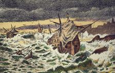 Destruction by the storms of the Spanish Armada, sent by King Philip II against England in 1588