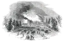 Destruction of Caversham-Park House by Fire, 1850. Creator: Unknown