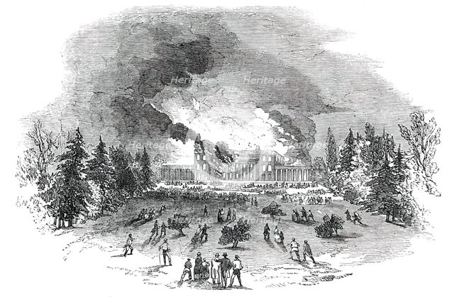 Destruction of Caversham-Park House by Fire, 1850. Creator: Unknown.