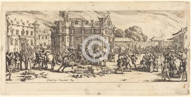 Destruction of a Convent, c. 1633. Creator: Jacques Callot.