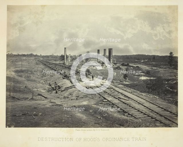 Destruction of Hood's Ordinance Train, 1864. Creator: George N. Barnard.