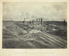 Destruction of Hood's Ordinance Train, 1864. Creator: George N. Barnard