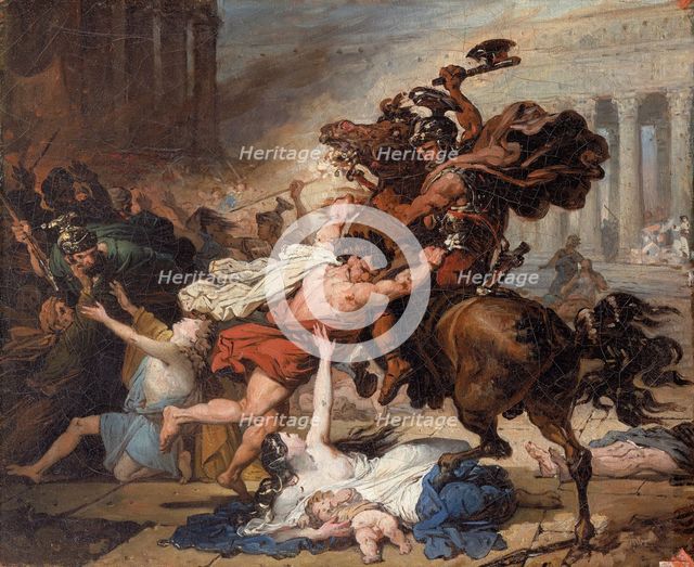 Destruction of Jerusalem by the Romans (Study), 1824. Artist: Heim, François-Joseph (1787-1865)