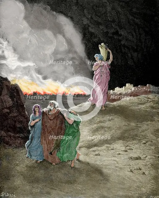 Destruction of Sodom and Gomorrah, 19th century. Creator: Héliodore Joseph Pisan.