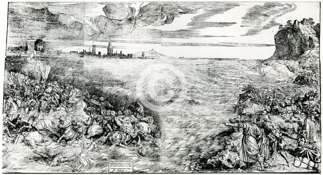 'Destruction of Pharaoh's Host in the Red Sea', 1549, (1937). Artist: Domenico dalle Greche