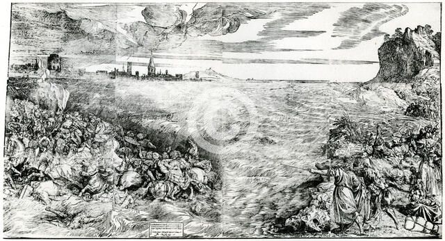 'Destruction of Pharaoh's Host in the Red Sea', 1549, (1937). Artist: Domenico dalle Greche