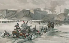 Destruction of Retreating Russians at Satschan Lake 1805, (1896)