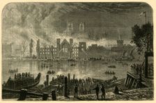 Destruction of the Old Houses of Parliament, October 16, 1834 (1881). Creator: Unknown