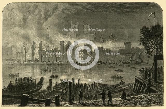 'Destruction of the Old Houses of Parliament, October 16, 1834', (1881). Creator: Unknown.