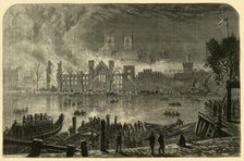 Destruction of the Old Houses of Parliament, October 16, 1834 (1881). Creator: Unknown