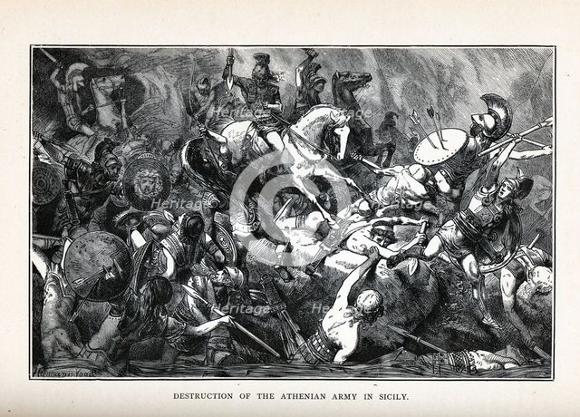 Destruction of the Athenian Army in Sicily, 1882. Artist: Vogel, Hermann (1854-1921)