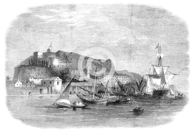Destruction of the fortifications of the Ionian Islands: Fort Neuf, in the harbour of Corfu, 1864. Creator: Unknown.