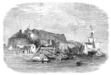 Destruction of the fortifications of the Ionian Islands: Fort Neuf, in the harbour of Corfu, 1864. Creator: Unknown