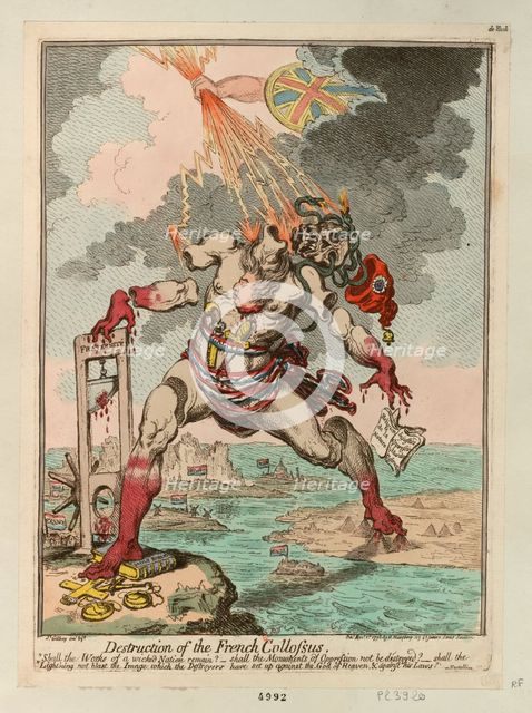 Destruction of the French Colossus, 1798. Creator: Gillray, James (1757-1815).