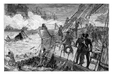 Destruction of the Turkish fleet at Sinope, 1853, (1900)