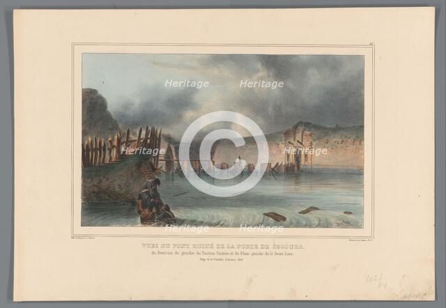 Destroyed bridge, 1832, (1833).  Creator: Auguste Raffet.
