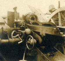 Destroyed cannon, c1914-c1918