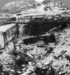 Destroyed German defence battery, Mariakerke, Belgium, World War I, c1914-c1918. Artist: Realistic Travels Publishers