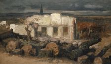 Destroyed House in Kehl, 1870. Creator: Arnold Bocklin