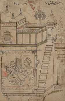 Desvarari Ragini: Folio from a ragamala series (Garland of Musical Modes) , early 18th century. Creator: Unknown
