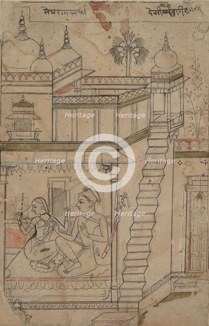 Desvarari Ragini: Folio from a ragamala series (Garland of Musical Modes) , early 18th century. Creator: Unknown.