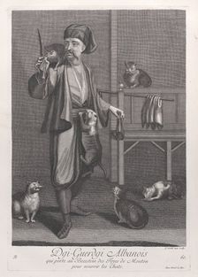 Dgi-Guerdgi Albanois, qui porte au Bezestein des Foyes de Mouton pour nourrir les Chats..., 1714-15. Creator: Unknown