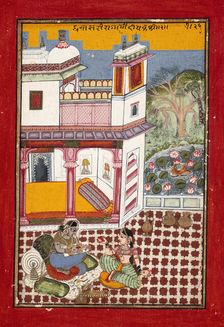 Dhanashri Ragini, First Wife of Dipak Raga, Folio from a Ragamala..., between c1725 and c1750. Creator: Unknown