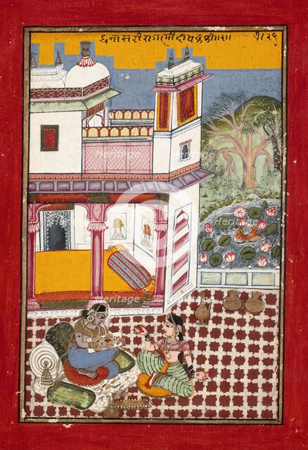 Dhanashri Ragini, First Wife of Dipak Raga, Folio from a Ragamala..., between c1725 and c1750. Creator: Unknown.