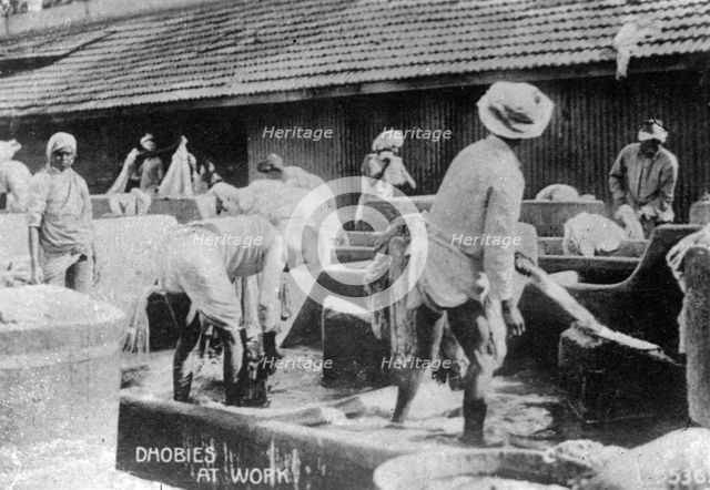 Dhobies at work, 20th century. Artist: Unknown