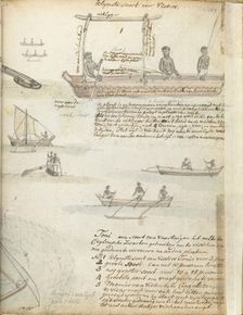 Dhoni, fishing boats in the Bay of Galle, 1786. Creator: Jan Brandes