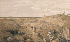 Ditch of the Bastion Du Mat 1856. Artist: Edmund Walker