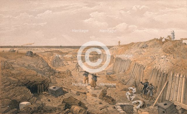'Ditch of the Bastion Du Mat', 1856. Artist: Edmund Walker.