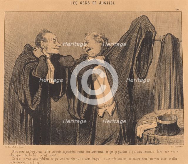 Dites donc, confrère, vous allez soutenir..., 1845. Creator: Honore Daumier.