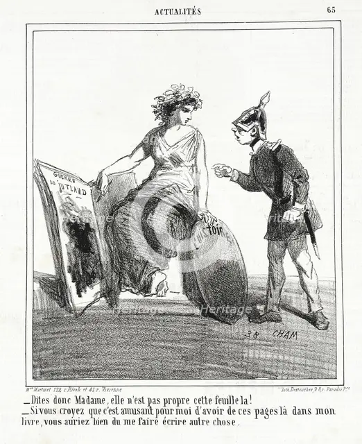 Dites donc Madame, elle n'est pas propre cette feuille la! -Si vous croyez que c'est..., 1864. Creator: Cham.